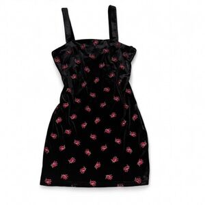 Chic Black Dress with Floral Accents